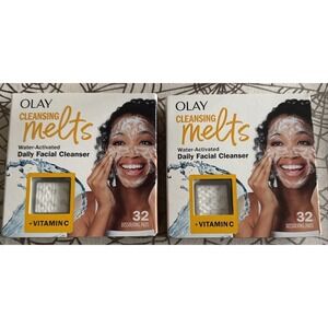 Lot of 2 Olay Cleansing Melts Daily Facial Cleanser 32 Dissolving Pads 3-In-1